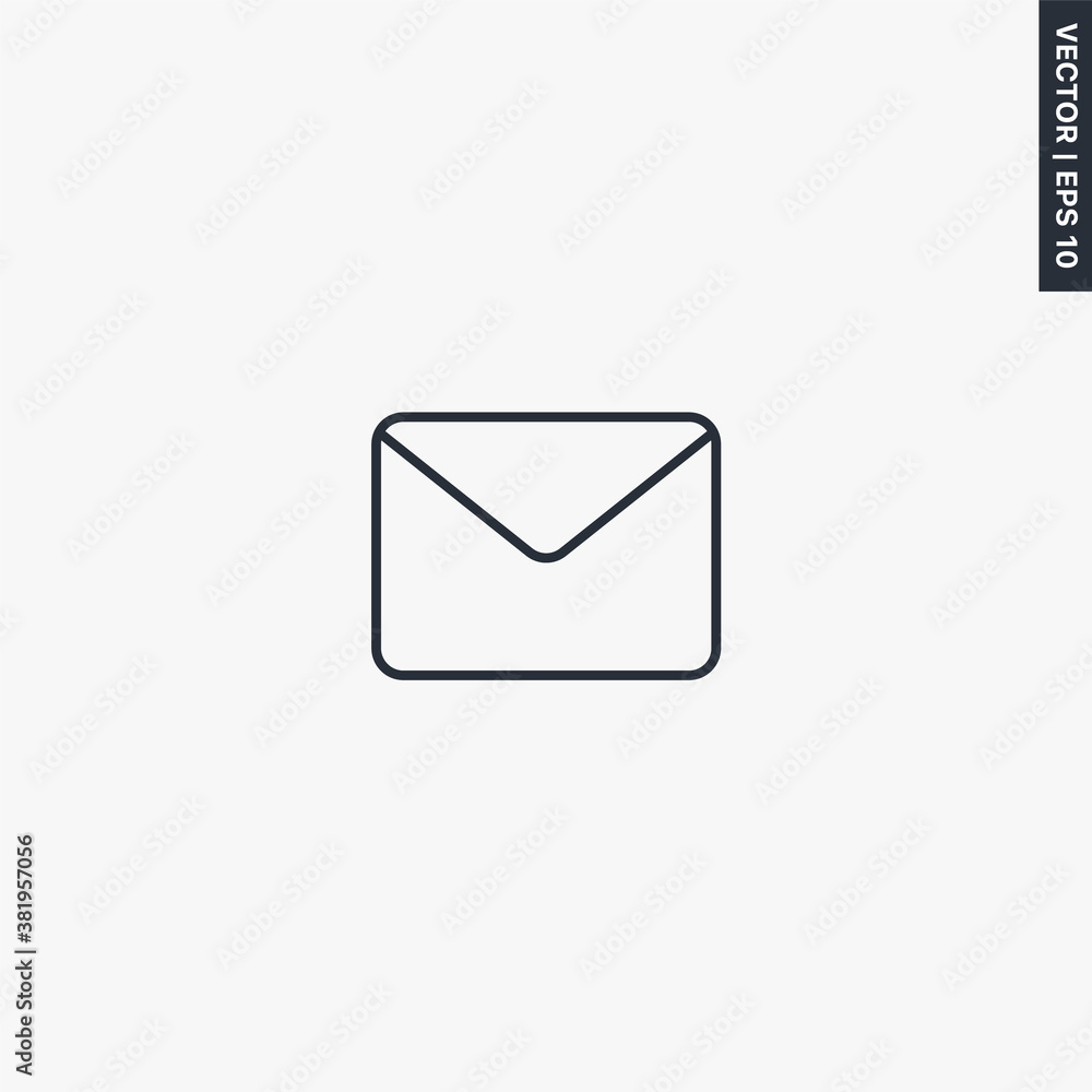 Aufkleber envelope, message, linear style sign for mobile concept and web design