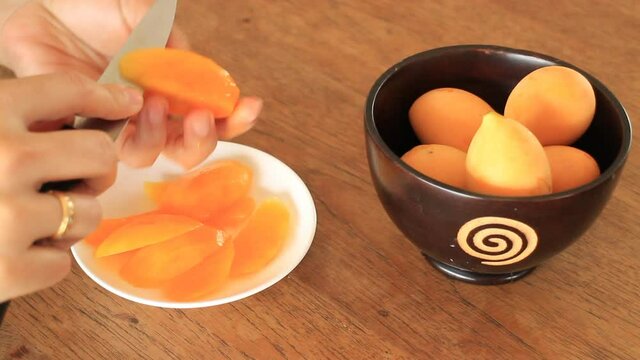 Pieces of sweet marian plum thai fruit