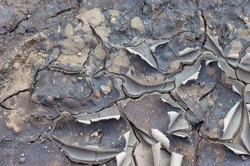 cracked dry grey clay