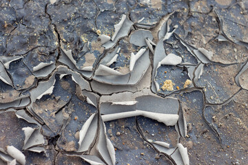 cracked dry grey clay
