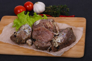 Marinated pork meat ready for coocking