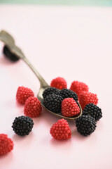 raspberries and blackberries