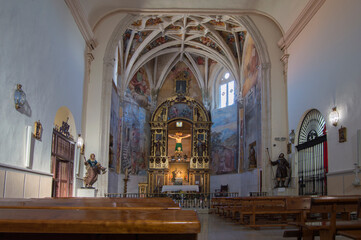 Interior of the Catholic chapel of Santisimo Cristo de la Sangre in Torrijos, province of Toledo....