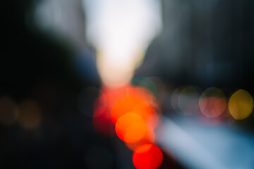 New York street with traffic lights