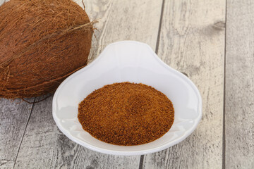 Coconut brown sugar in the bowl