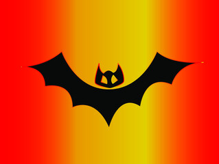 Halloween Bat isolated on colorful background - vector illustration art