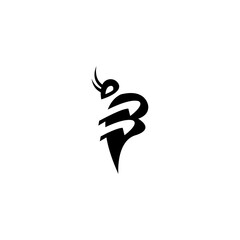 letter f logo illustration bee template black abstract vector design