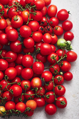 Cherry tomatoes on the vine.