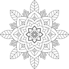 Easy Mandala coloring book simple and basic for beginners, seniors and children. Set of Mehndi flower pattern for Henna drawing and tattoo. Decoration in ethnic oriental, Indian style.