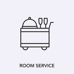 room service icon vector. Linear style sign for mobile concept and web design. room service symbol illustration. Pixel vector graphics - Vector. 