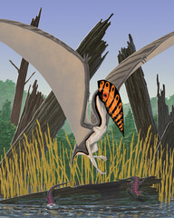 Hatzegopteryx Landing © Timothy J. Bradley