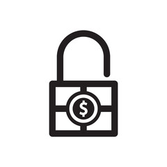 money security lock icon - safe investment icon  