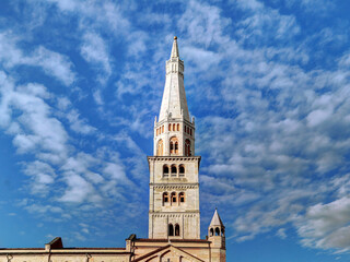 Fototapeta na wymiar Ghirlandina tower bell, Modena, Italy, symbol of the city