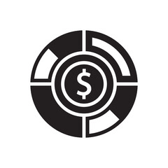 finance diagram circle icon - business pie chat icon symbol