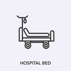 hospital bed icon vector. Linear style sign for mobile concept and web design. hospital bed symbol illustration. Pixel vector graphics - Vector.	