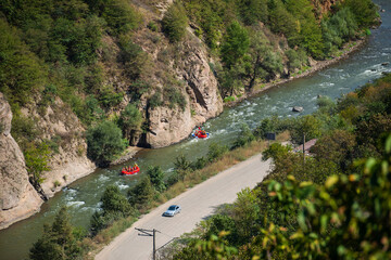 Extreme rafting trip on the river Debed, Armenia