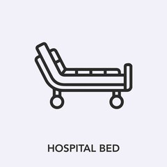 hospital bed icon vector. Linear style sign for mobile concept and web design. hospital bed symbol illustration. Pixel vector graphics - Vector.	
