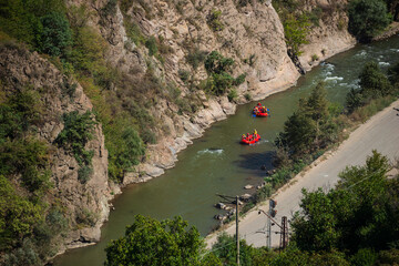 Extreme rafting trip on the river Debed, Armenia