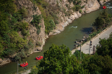 Extreme rafting trip on the river Debed, Armenia