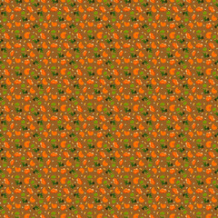Pattern on a brown background and smoothies.Pumpkin slice, slices,  branch and seeds.