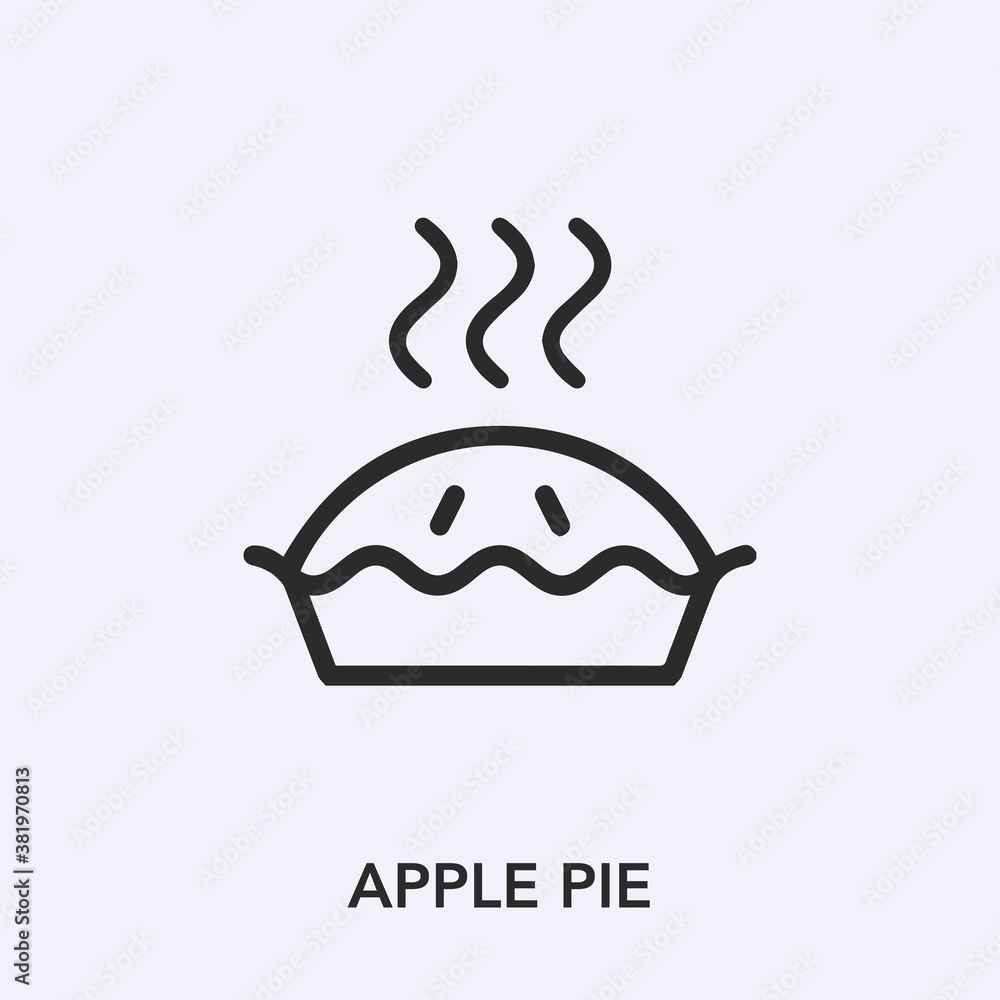 Poster apple pie icon vector. linear style sign for mobile concept and web design. apple pie symbol illustr