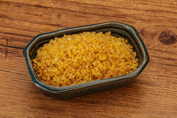 Vegetarian cuisine - dry bulgur for cooking