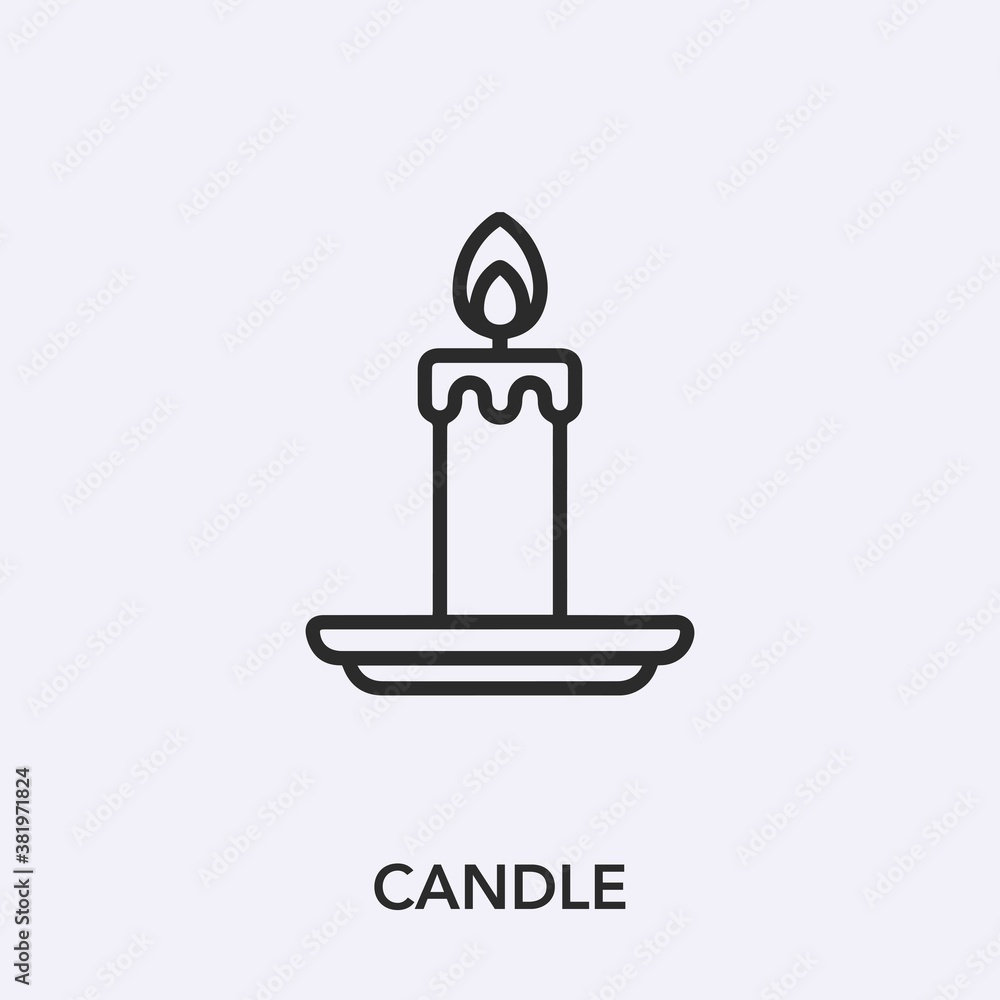 Poster candle icon vector. linear style sign for mobile concept and web design. candle symbol illustration.