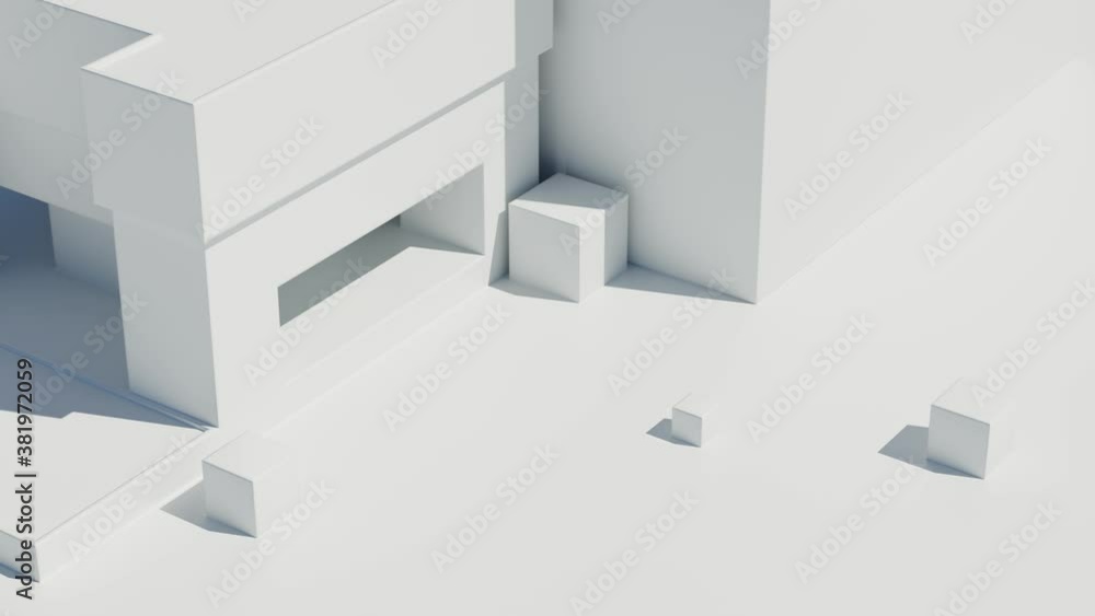 Poster 3d render of bright abstract architecture geometry. bright light with sharp shadows. minimalism.