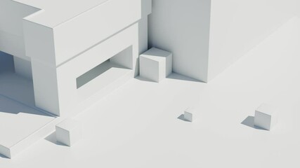 3d render of bright abstract architecture geometry. Bright light with sharp shadows. Minimalism.
