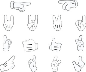 Fototapeta premium Hand and finger signs on a white background. Vector