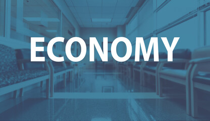 Economy theme with a medical office reception waiting room background