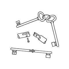 Two keys are spliced by a hinge. Little trick. Sketch