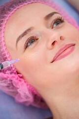 Fototapeta premium Cosmetology concept. Current trends in cosmetic procedures. Beauty Injections