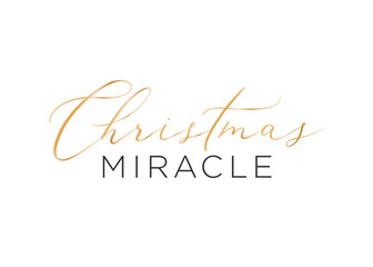 Christmas Miracle Text, Christmas Text, Christmas Greeting Card Background, Calligraphy Text, Vector Illustration Background