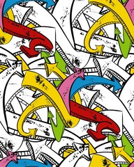 arrows skate rider bright vector seamless pattern