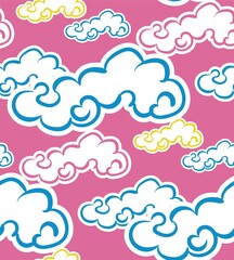 skate rider bright vector seamless pattern