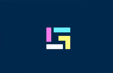 G alphabet letter logo icon in colorful geometric lines. Simple and creative colored design for business and company