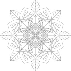Easy Mandala coloring book simple and basic for beginners, seniors and children. Set of Mehndi flower pattern for Henna drawing and tattoo. Decoration in ethnic oriental, Indian style.
