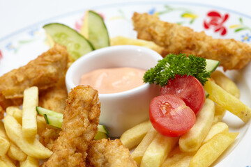 Chicken nuggets with french fries