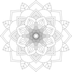 Easy Mandala coloring book simple and basic for beginners, seniors and children. Set of Mehndi flower pattern for Henna drawing and tattoo. Decoration in ethnic oriental, Indian style.