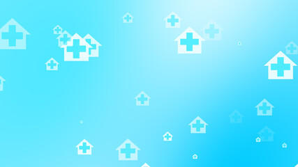 Medical health blue cross on home pattern background. Abstract banners with prevent virus infection and healthcare stay home concept.