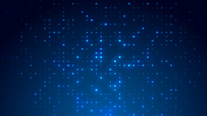 Fototapeta premium Dot white blue pattern screen led light gradient texture background. Abstract technology big data digital background. 3d rendering.