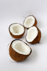 coconut on white background
