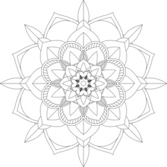 Easy Mandala coloring book simple and basic for beginners, seniors and children. Set of Mehndi flower pattern for Henna drawing and tattoo. Decoration in ethnic oriental, Indian style.