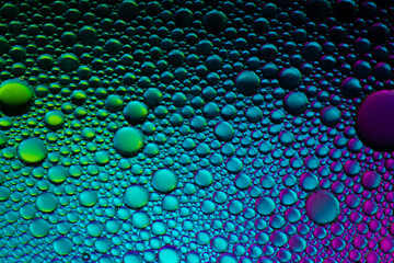 Beautiful bubbles and abstract oil drops.