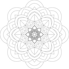 Naklejka premium Easy Mandala coloring book simple and basic for beginners, seniors and children. Set of Mehndi flower pattern for Henna drawing and tattoo. Decoration in ethnic oriental, Indian style.