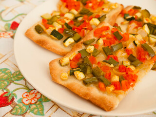 Coca de trampo - Mallorcan flatbread with vegetables