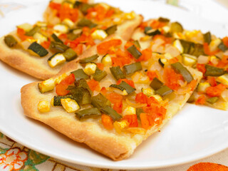 Coca de trampo - Mallorcan flatbread with vegetables