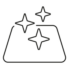 Cleaning surface outline icon. Sanitizing or disinfection surface. Silhouette symbol. Easy cleaning. Disinfection of objects. Negative space. Vector