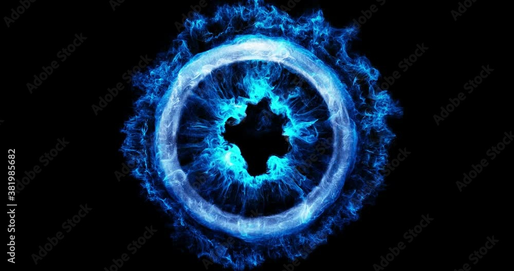 Poster energy wave pulsating in a loop. a glowing plasma ring bursts with energy. abstract motion graphic f